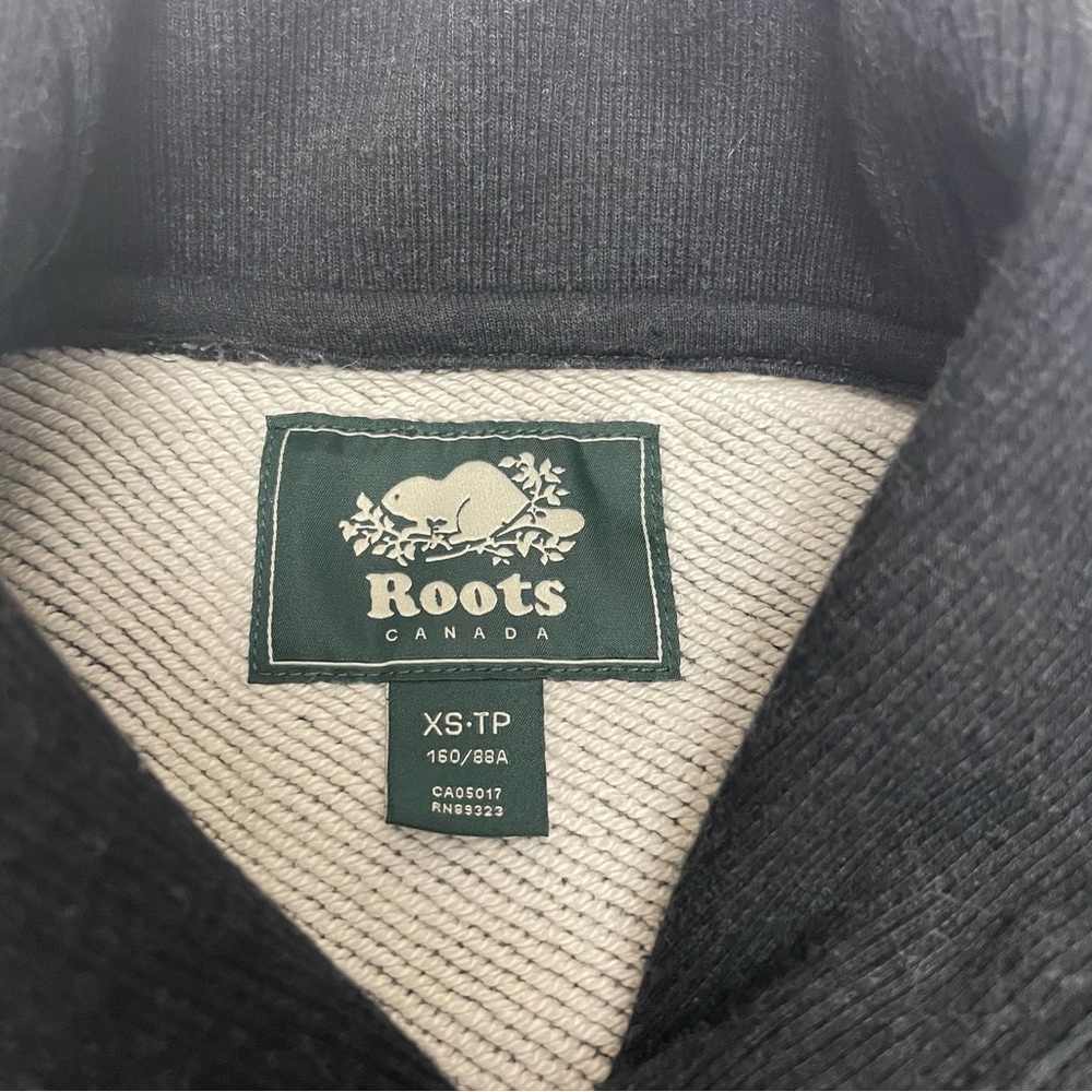 Roots Canada Charcoal Men's Shawl Collar Cardigan Button Up Cotton Blend XS - Picture 2 of 8